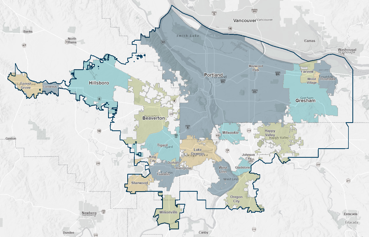 Map of service area for free estimates